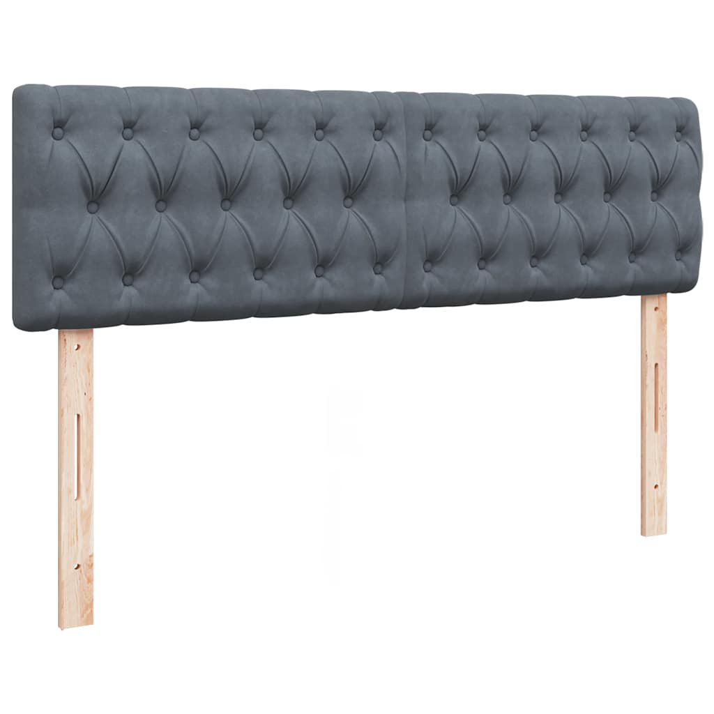 Otomanski krevet s madracem tamnosivi 140x200 cm baršunasti