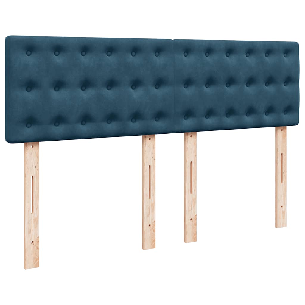 Otomanski krevet s madracem tamnoplavi 140x190 cm baršunasti
