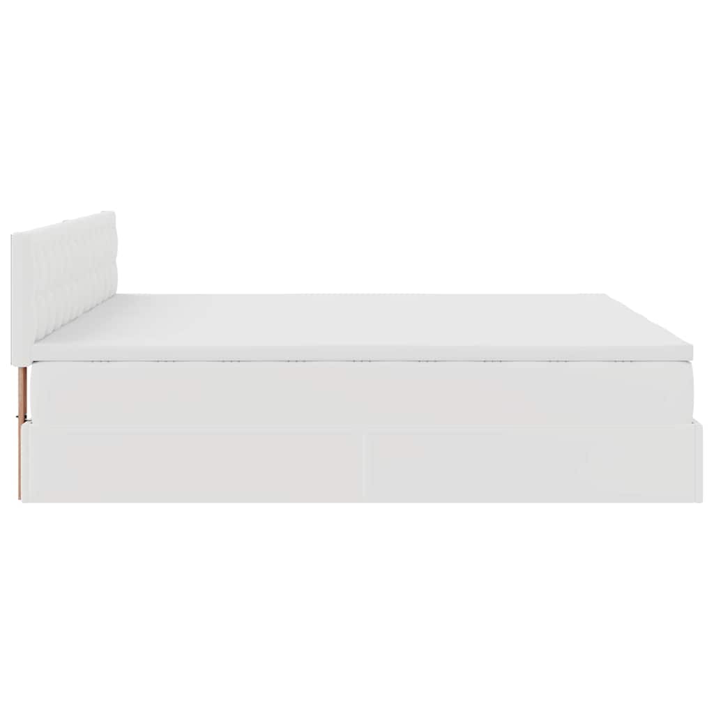 Okvir kreveta s madracima bijela 200x200 cm umjetna koža