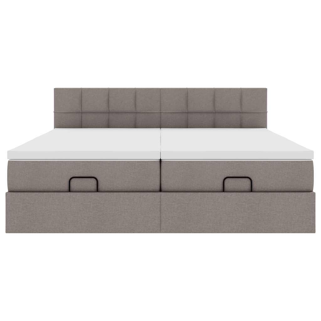 Ottoman krevet s madracima, taupe 160x200 cm, tkanina