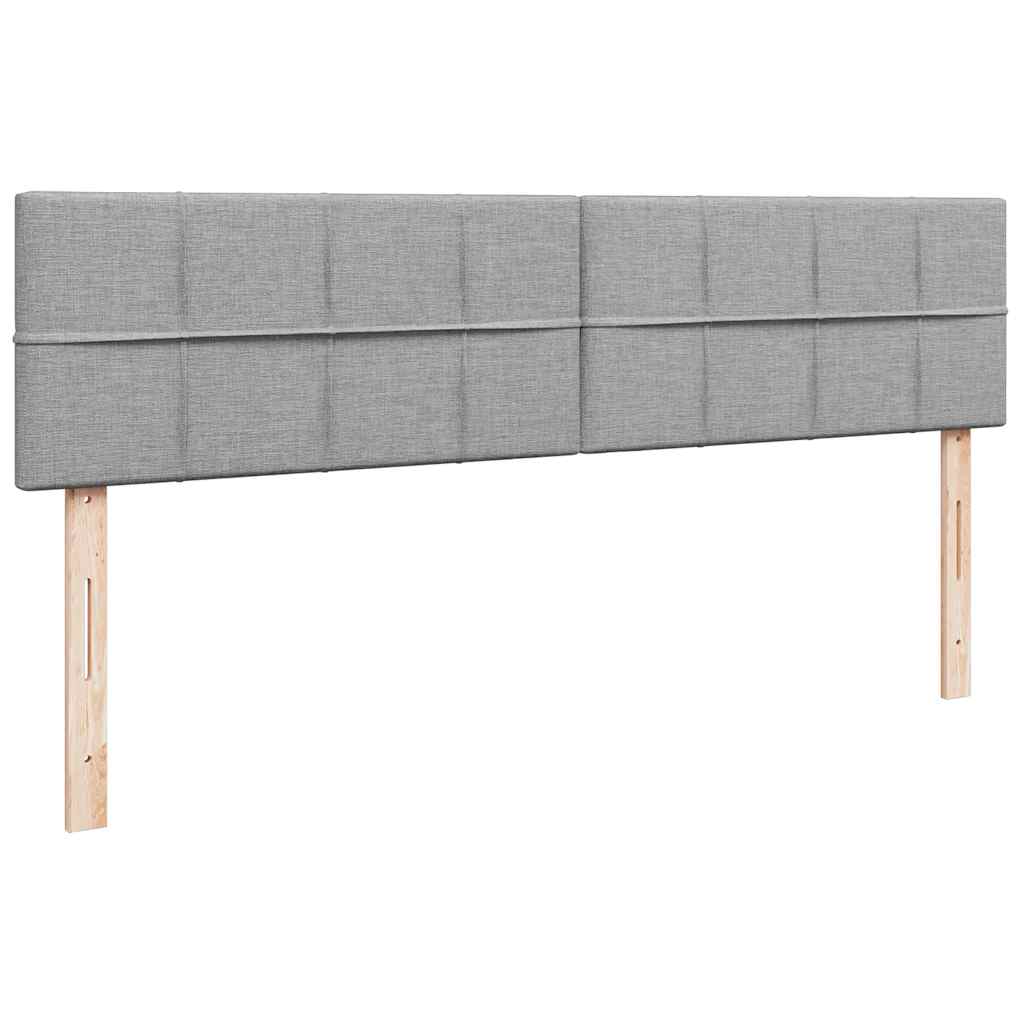Okvir kreveta s madracima svijetlosivi 200x200cm od tkanine
