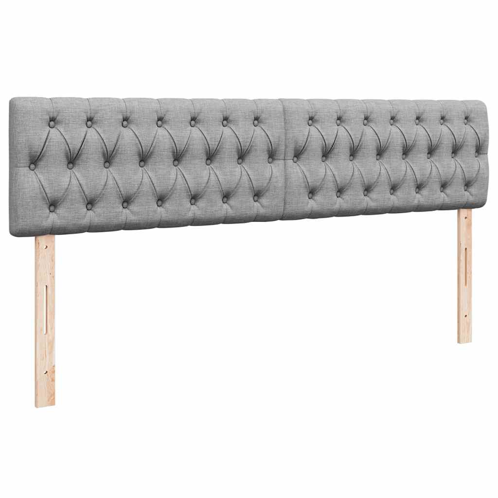 Okvir kreveta s madracima svijetlosivi 200x200cm od tkanine