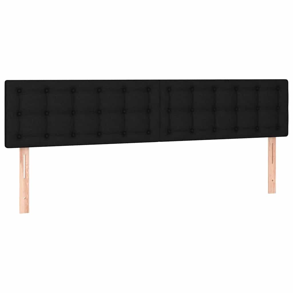 Okvir kreveta s madracima crni 160x200cm od tkanine