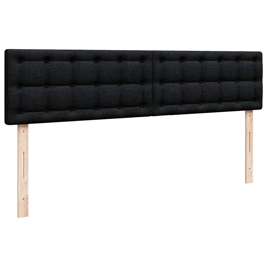 Otomanski okvir kreveta s madracima crni 200x200cm od tkanine