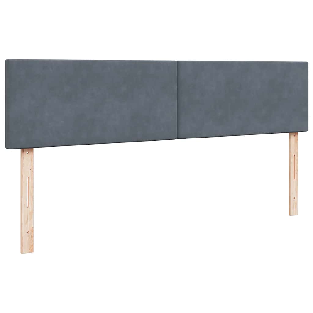 Okvir kreveta s madracima tamnosivi 200x200cm baršunasti