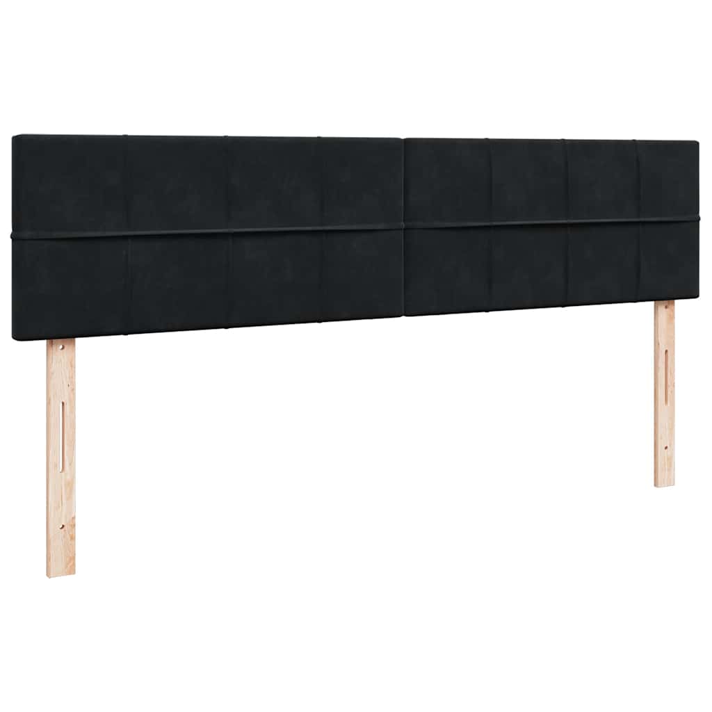 Otomanski okvir kreveta s madracima crni 200x200cm baršunasti