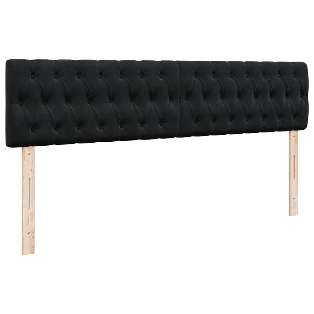 Otomanski okvir kreveta s madracima crni 180x200cm baršunasti