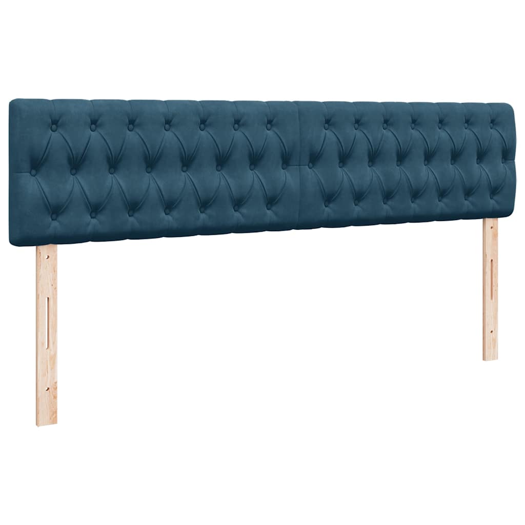 Otomanski okvir kreveta s madracima plavi 200x200cm baršunasti