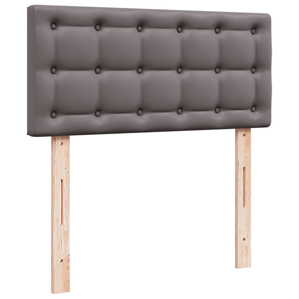 Otomanski okvir kreveta s madracem sivi 90x200cm umjetna koža