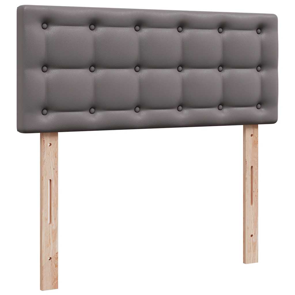 Otomanski krevet s madracima i LED sivi 120x190cm umjetna koža