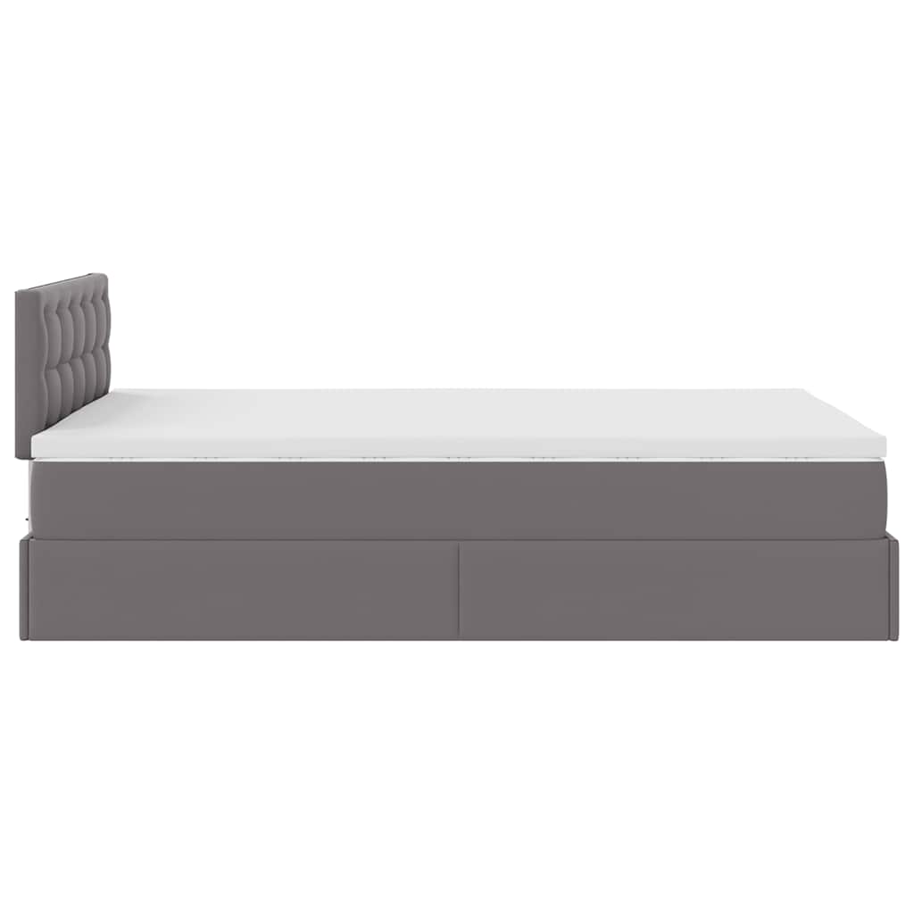 Otomanski krevet s madracima i LED sivi 120x190cm umjetna koža