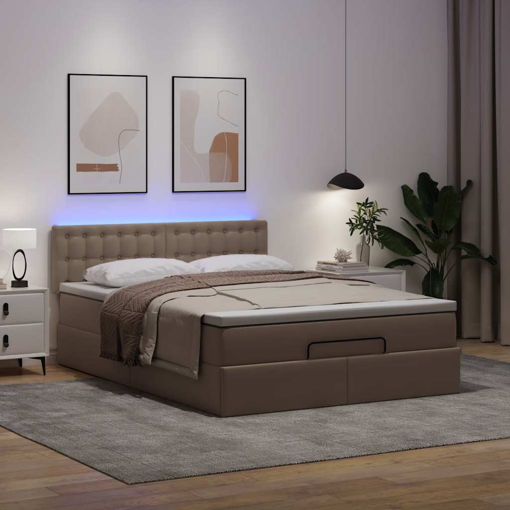 Otomanski krevet s madracima i LED 140x190cm umjetna koža