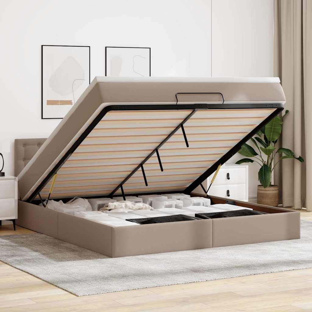 Otomanski krevet s madracima i LED 160x200cm umjetna koža