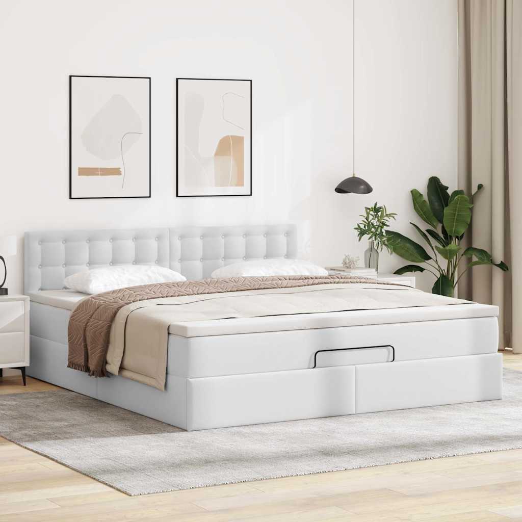 Otomanski krevet s madracima i LED 180x200 cm umjetna koža