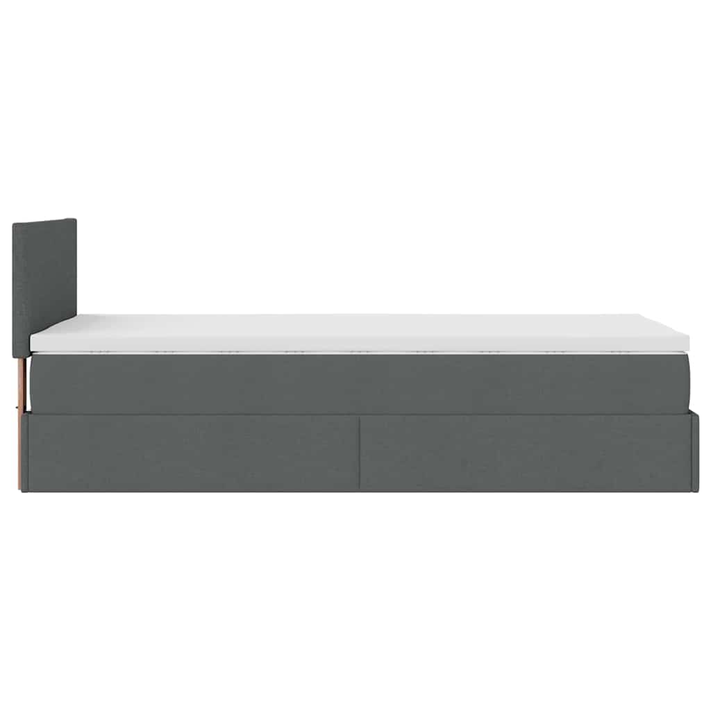 Otomanski krevet s madracem i LED tamnosivi 80x200cm tkanina