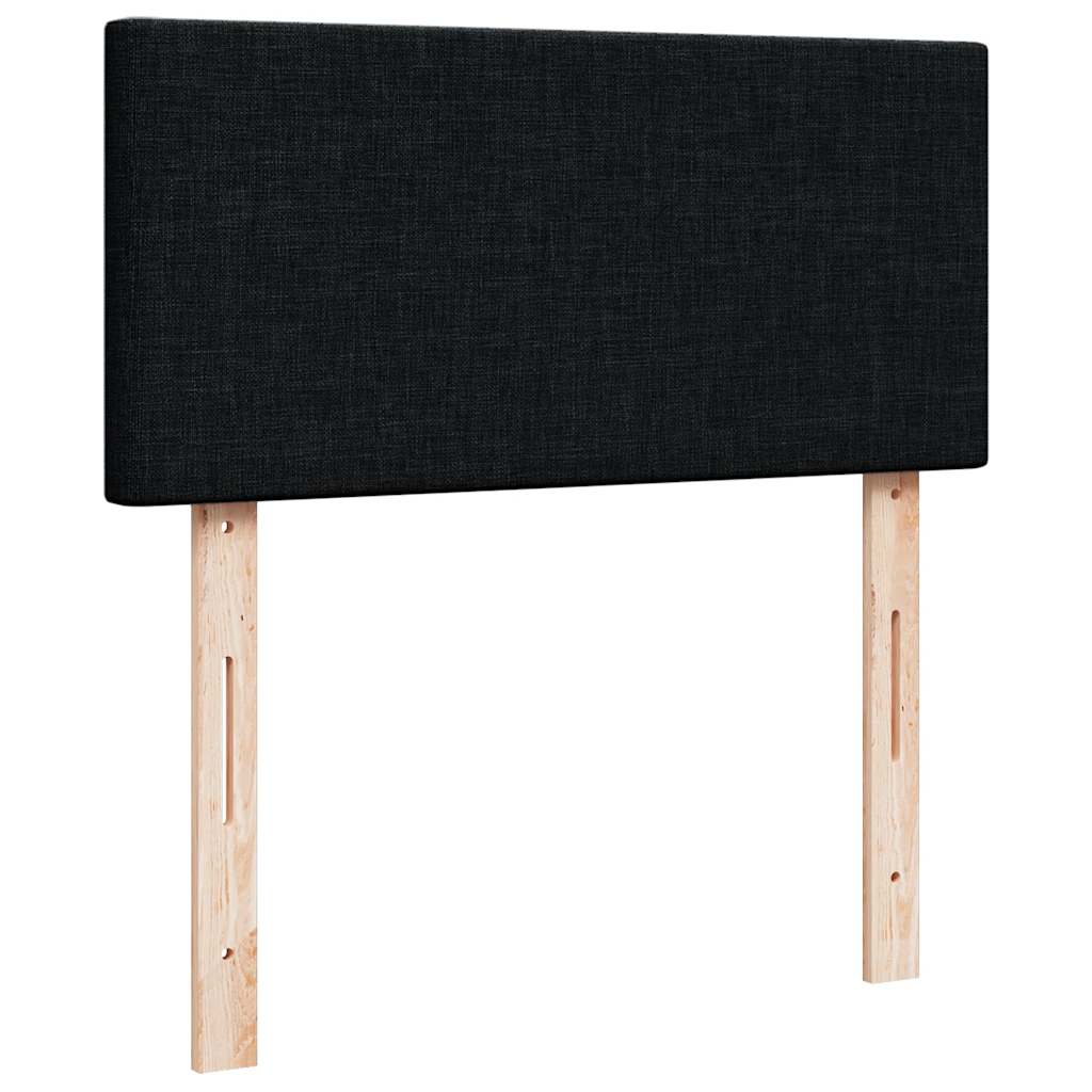 Otomanski krevet s madracem crni 100x200 cm tkanine