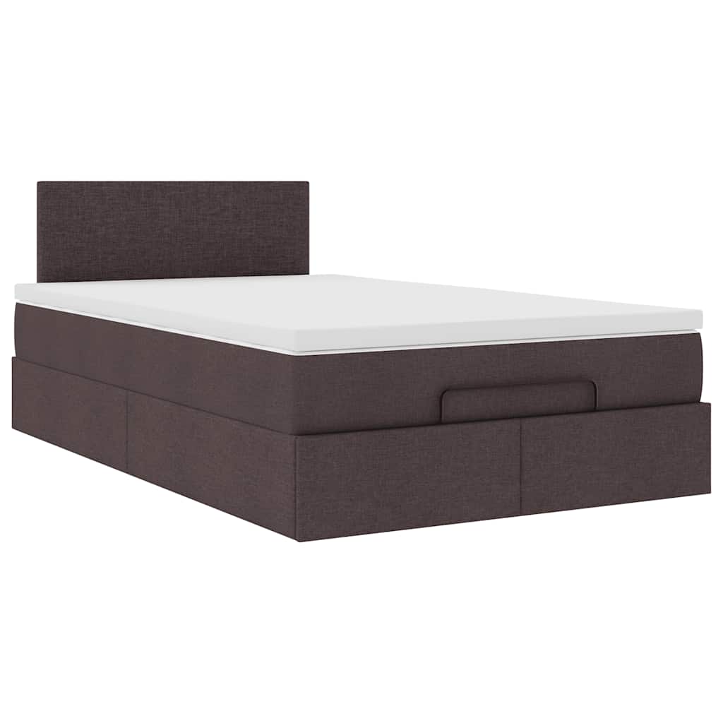 Okvir za krevet s madraca tamnosmeđi 120x190 cm od tkanine