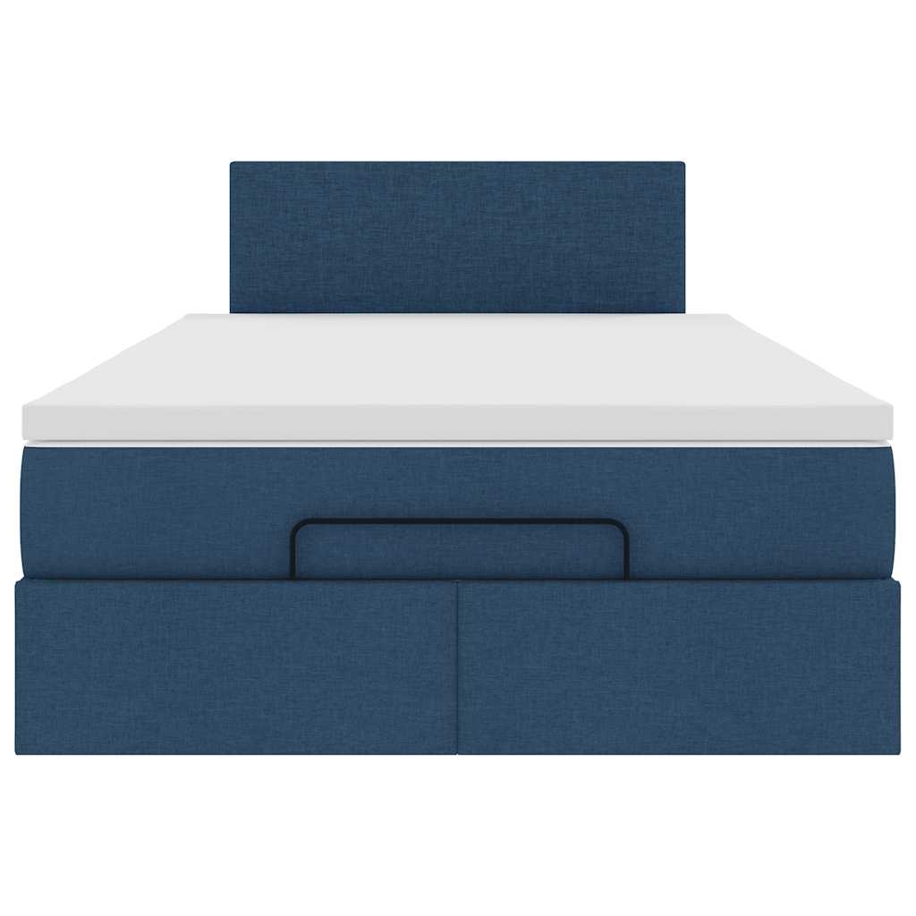 Otomanski krevet madracem i LED plava 120x190 cm tkanina