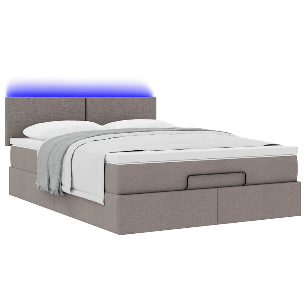 Otomanski krevet s madracem i LED diodama tupe 140x190 cm
