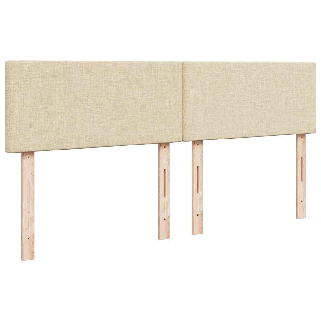 Otomanski krevet s madracem i LED krem 160x200cm tkanine