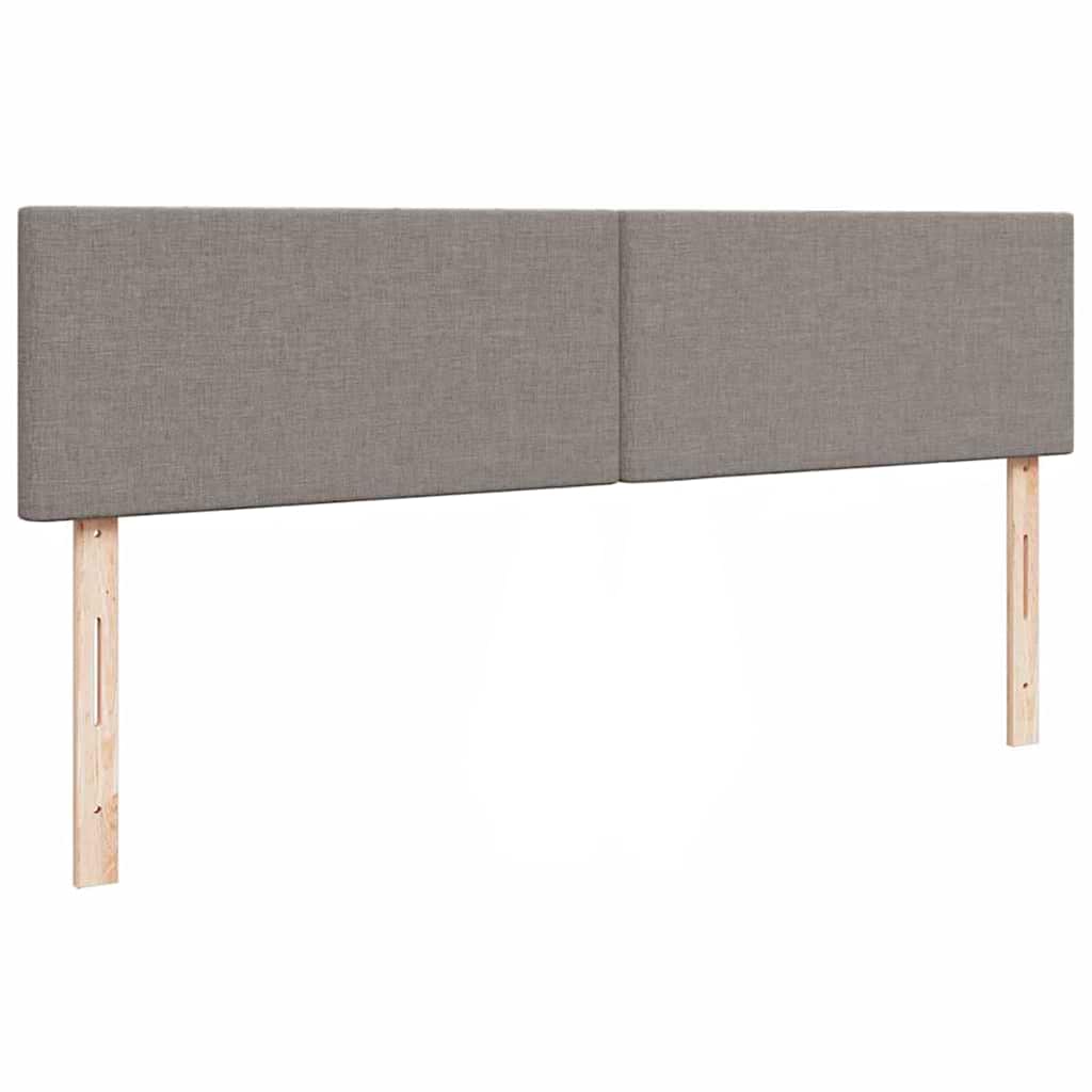 Otomanski krevet s madracem i LED smeđesivi 180x200 cm tkanine
