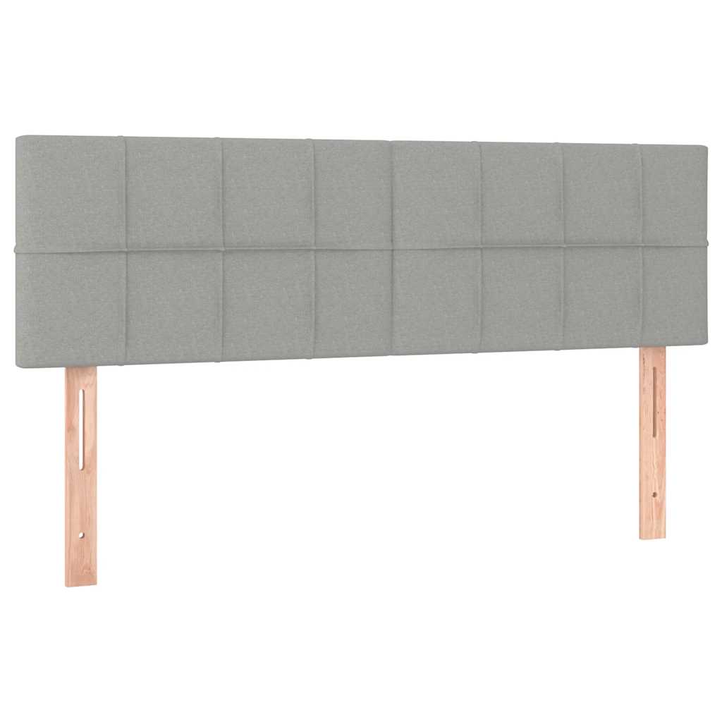 Otomanski krevet s madracem&LED svijetlosivi 140x190 cm tkanine