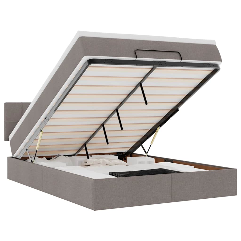Otomanski krevet s madracem i LED diodama tupe 140x190 cm