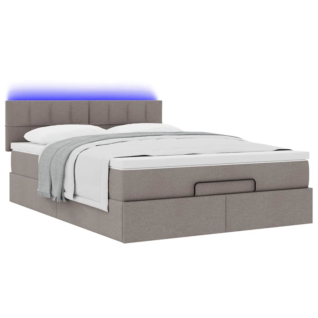 Otomanski krevet s madracem i LED diodama tupe 140x190 cm