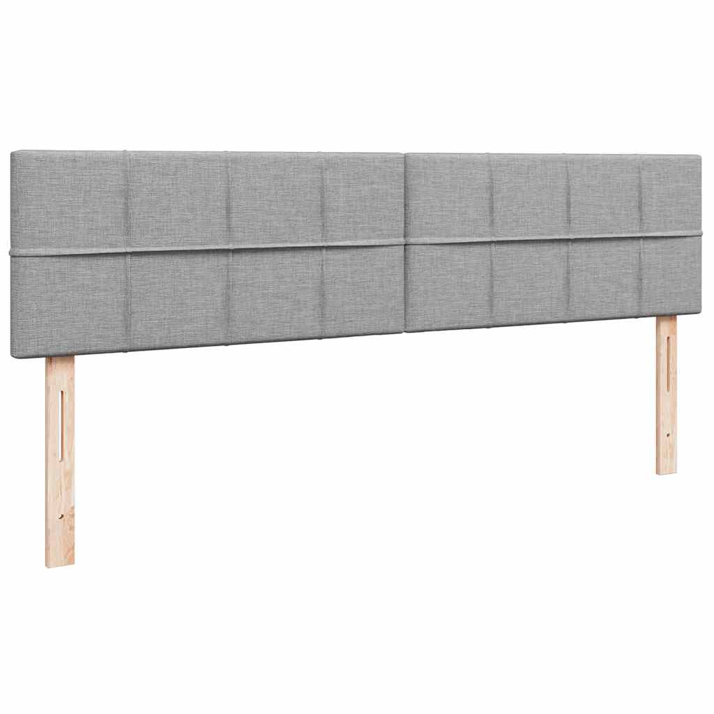 Otomanski krevet s madracem&LED svijetlosivi 180x200cm tkanine