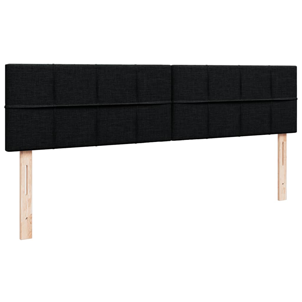 Otomanski krevet s madracem i LED crni 180x200cm od tkanine