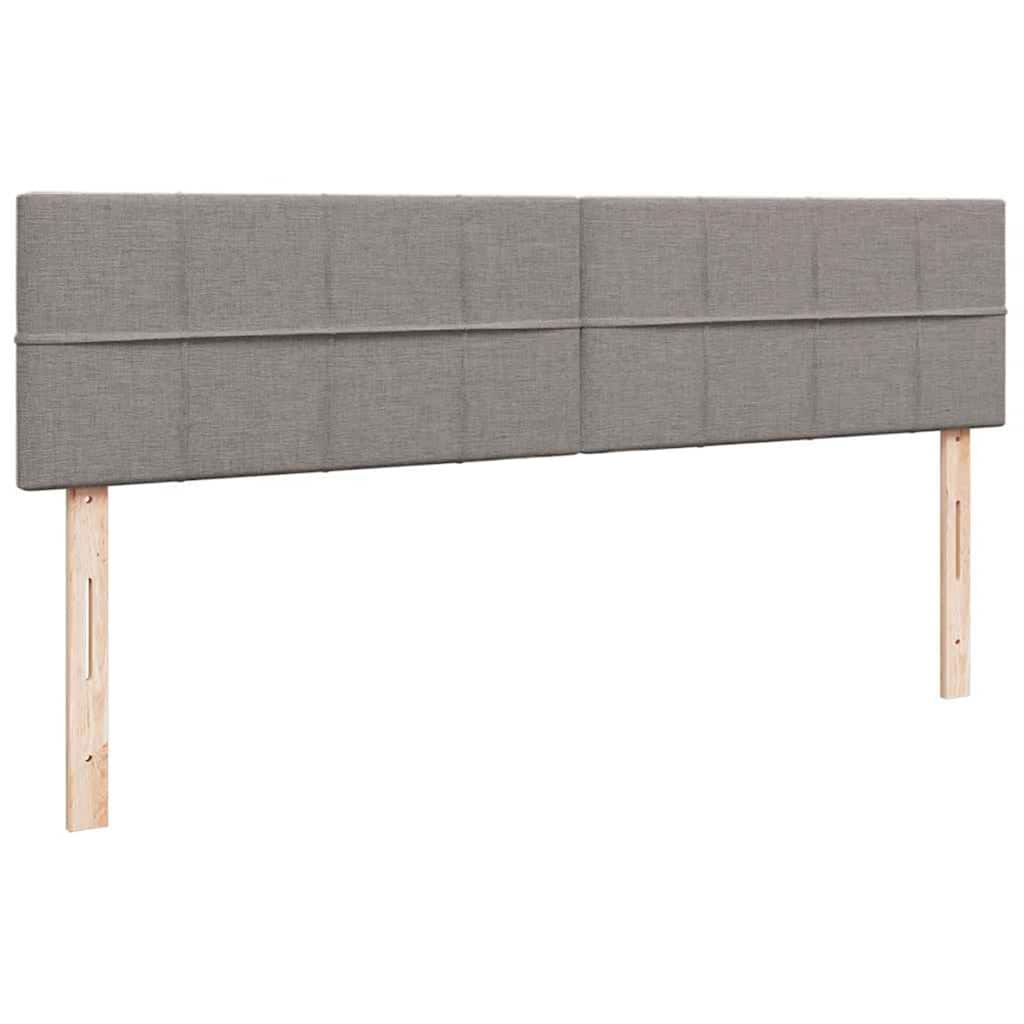 Otomanski krevet s madracem i LED smeđesivi 180x200 cm tkanine