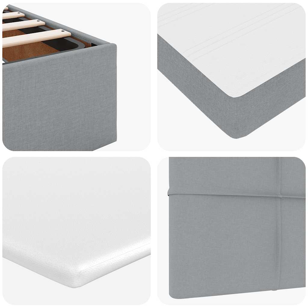 Okvir kreveta s madracima svijetlosivi 200x200cm od tkanine