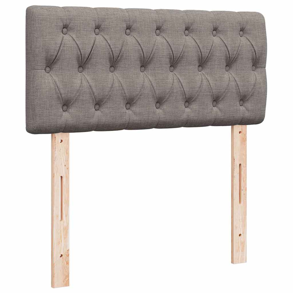 Otomanski krevet s madracem i LED smeđesivi 90x200 cm tkanine