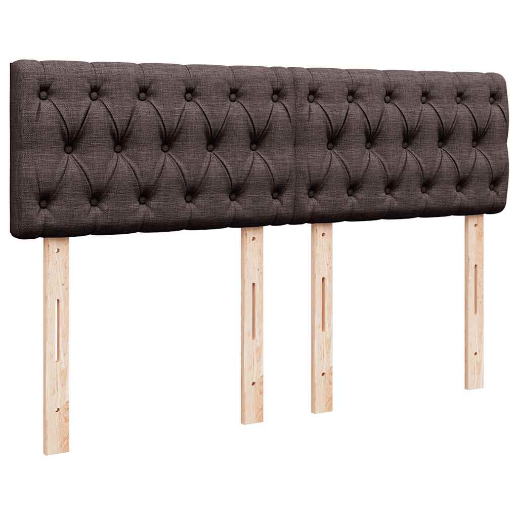 Otomanski krevet s madracem i LED tamnosmeđi 140x190 cm tkanine