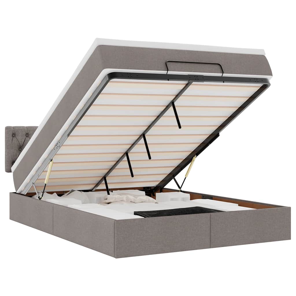 Otomanski krevet s madracem i LED diodama tupe 140x190 cm