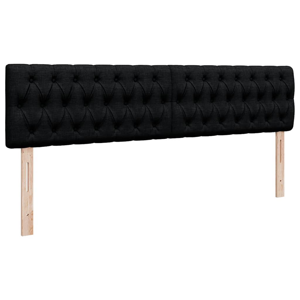Otomanski krevet s madracem i LED crni 160x200cm tkanine