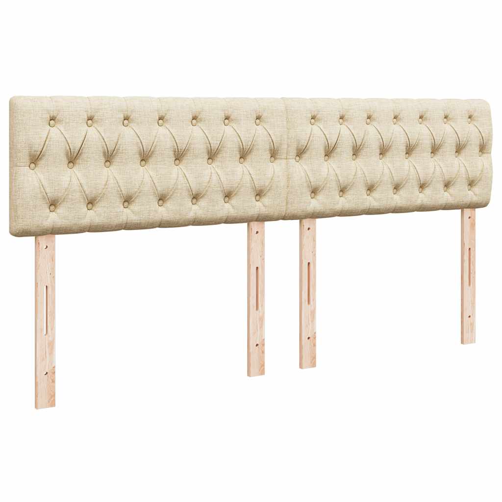 Otomanski krevet s madracem i LED krem 160x200cm tkanine