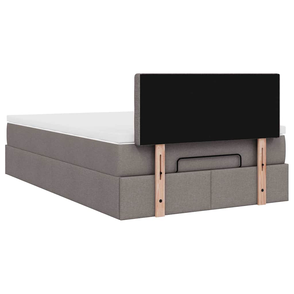 Otomanski krevet madracem i LED Taupe 120x190 cm tkanina