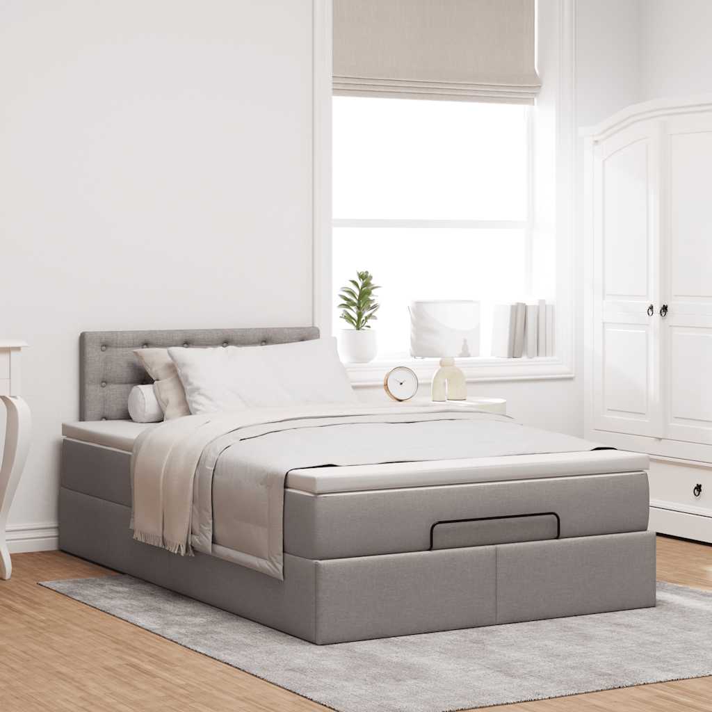 Otomanski krevet madracem i LED Taupe 120x190 cm tkanina