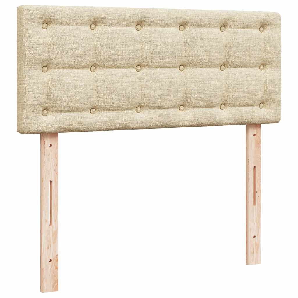 Otomanski krevet madracem i LED krem 120x190 cm tkanina