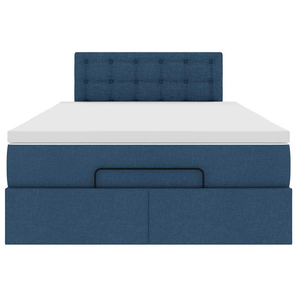 Otomanski krevet madracem i LED plava 120x190 cm tkanina