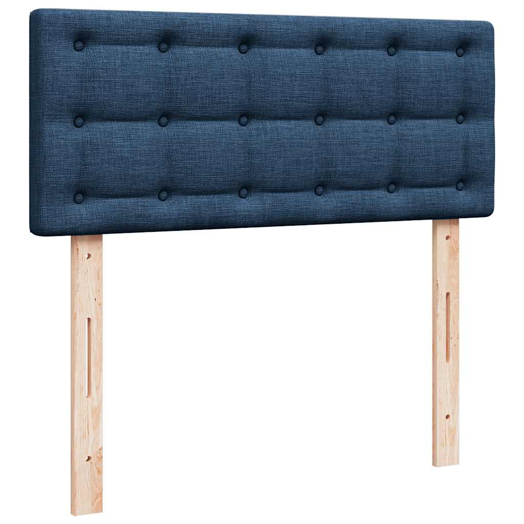 Otomanski krevet madracem i LED plava 120x190 cm tkanina