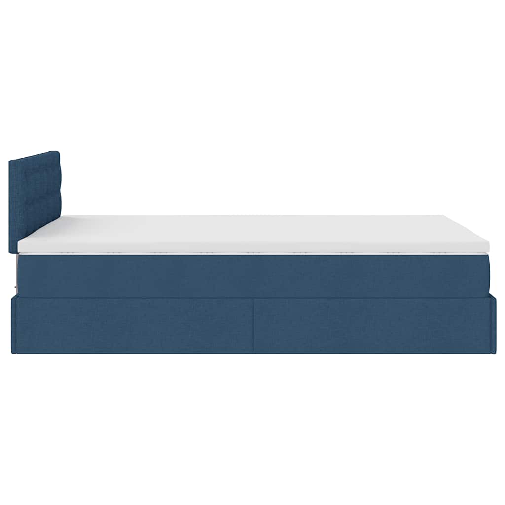 Otomanski krevet madracem i LED plava 120x190 cm tkanina