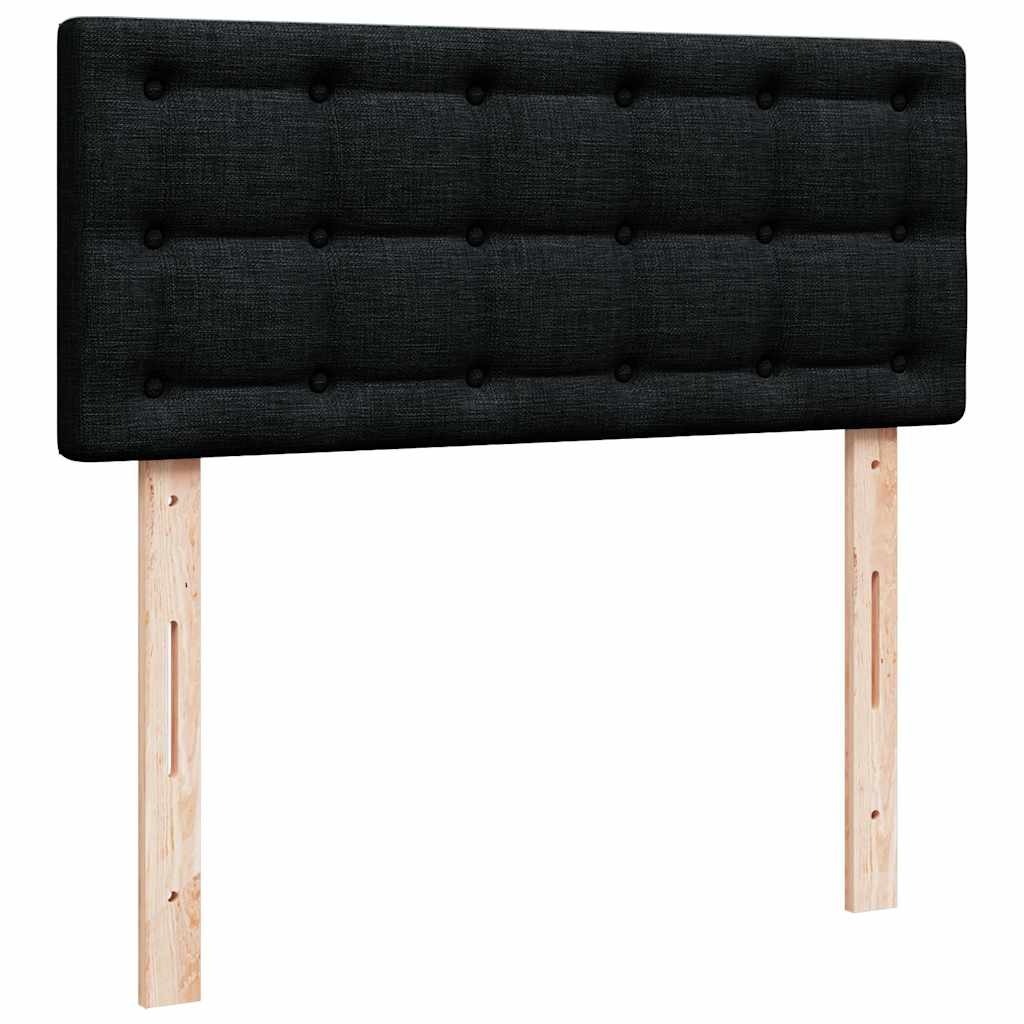 Otomanski krevet s madracem crni 120x200 cm tkanine