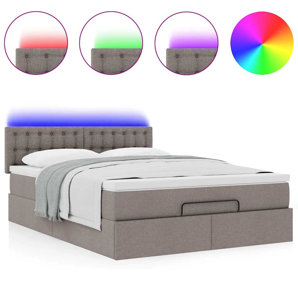 Otomanski krevet s madracem i LED diodama tupe 140x190 cm