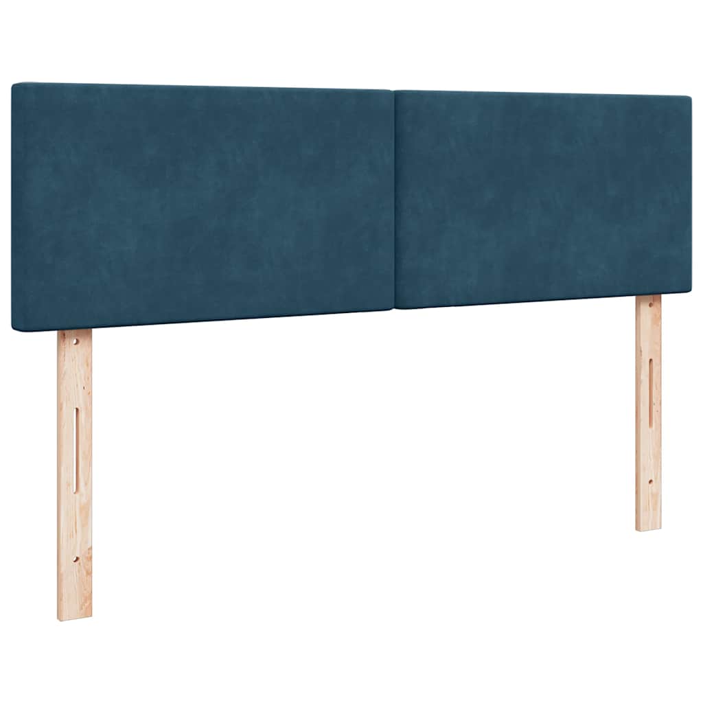 Otomanski krevet s madracem&LED tamnoplavi 140x190cm baršunasti