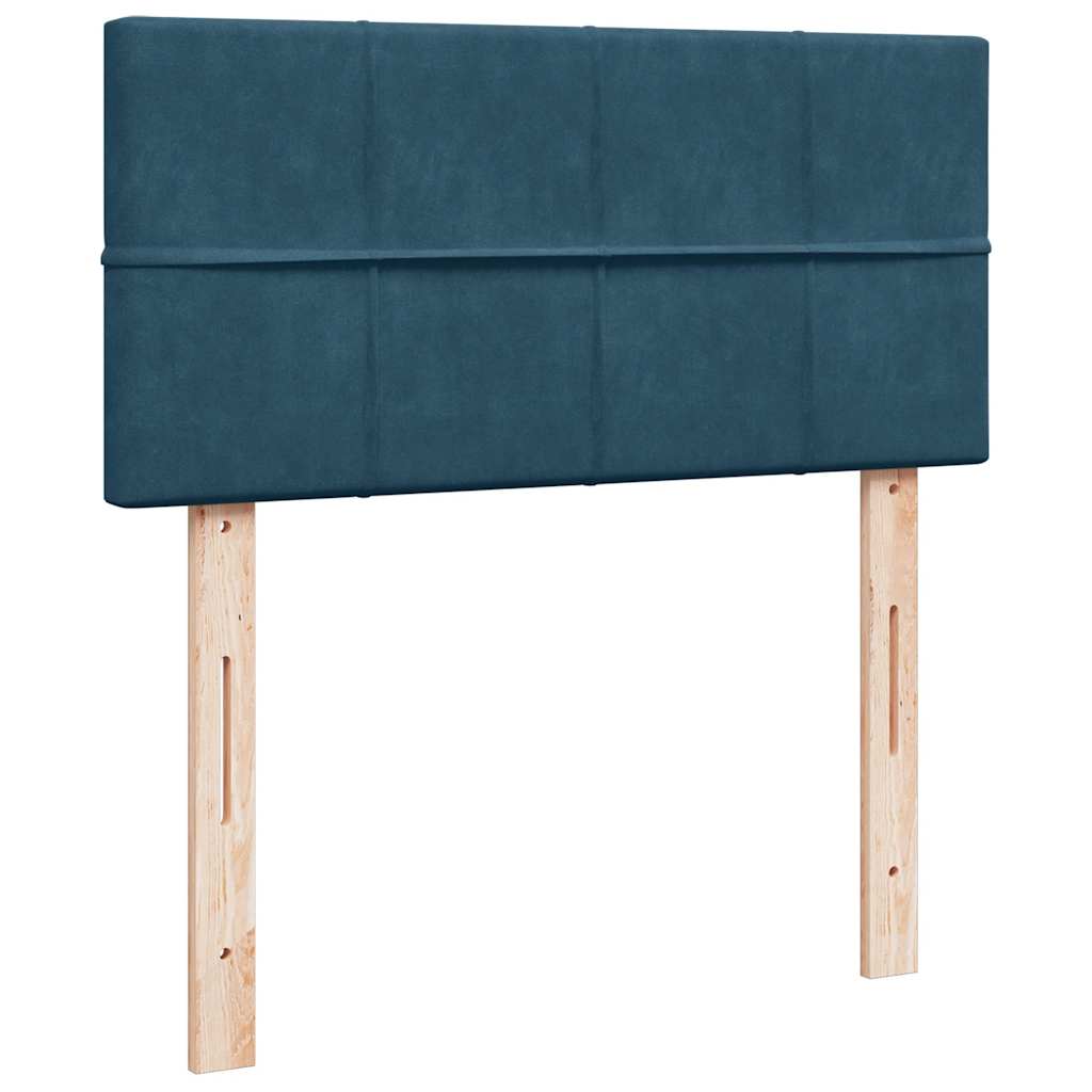 Otomanski krevet s madracem i LED tamnoplavi 80x200cm baršun