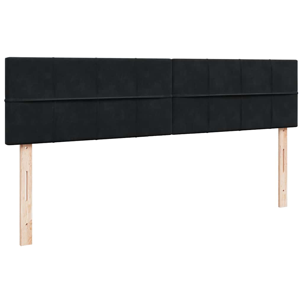 Otomanski okvir kreveta s madracima crni 200x200cm baršunasti