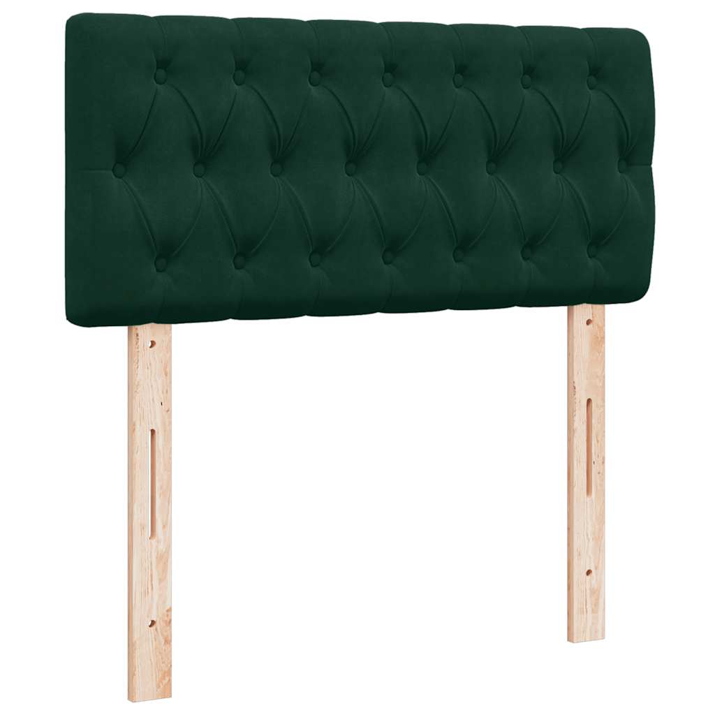 Otomanski krevet s madracem i LED tamnozeleni 90x200 cm baršun