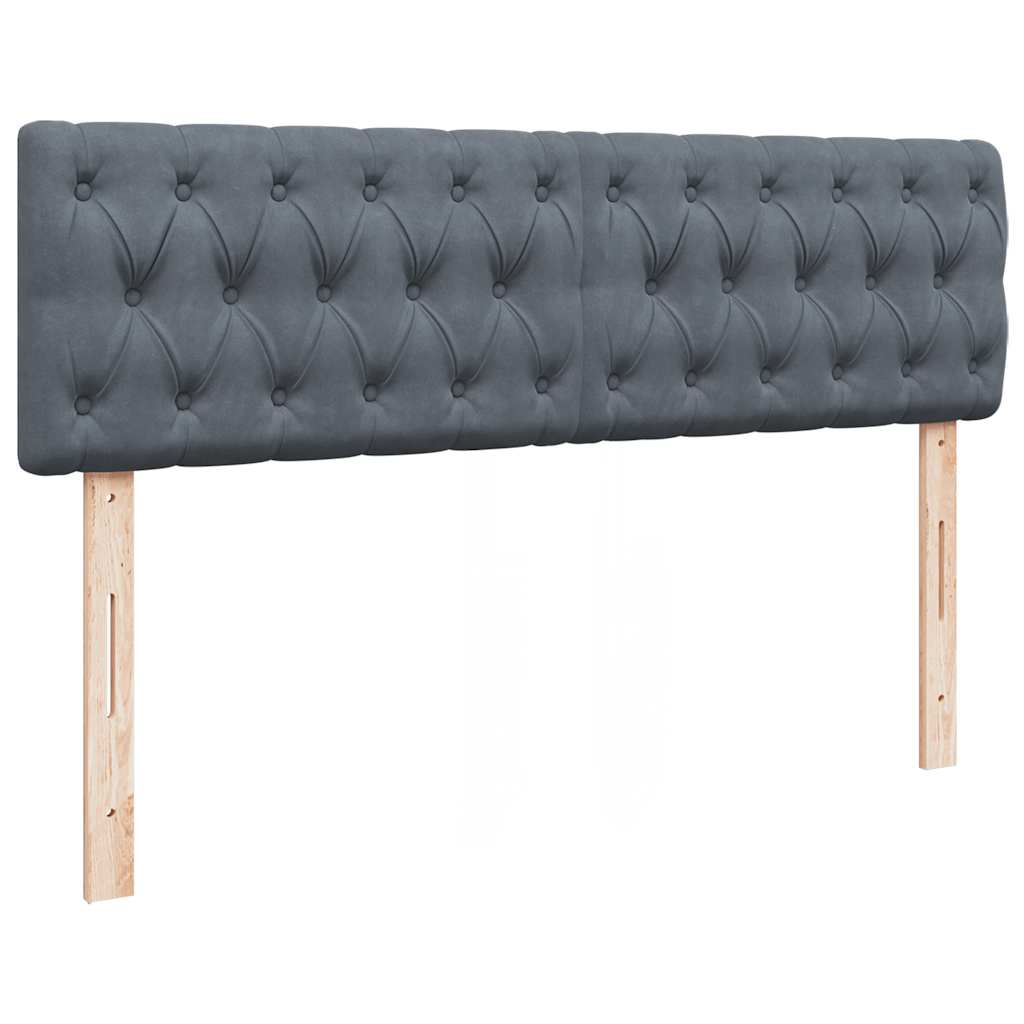 Otomanski krevet s madracem&LED tamnosivi 140x200 cm baršunasti
